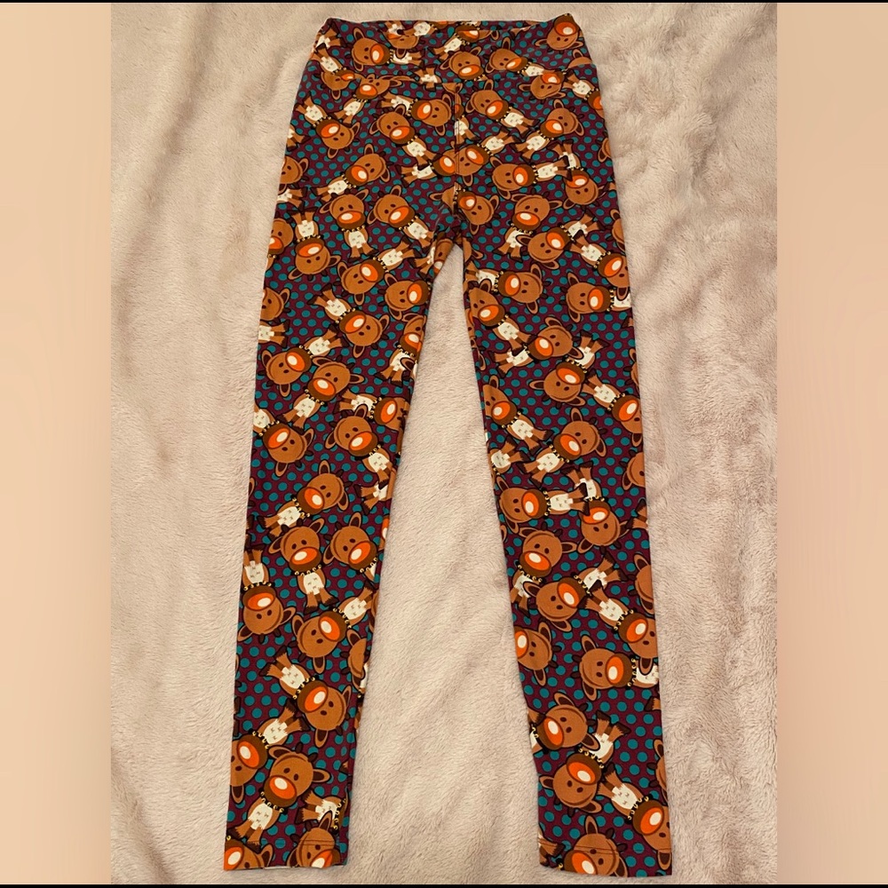 Lularoe Christmas Reindeer leggings OS